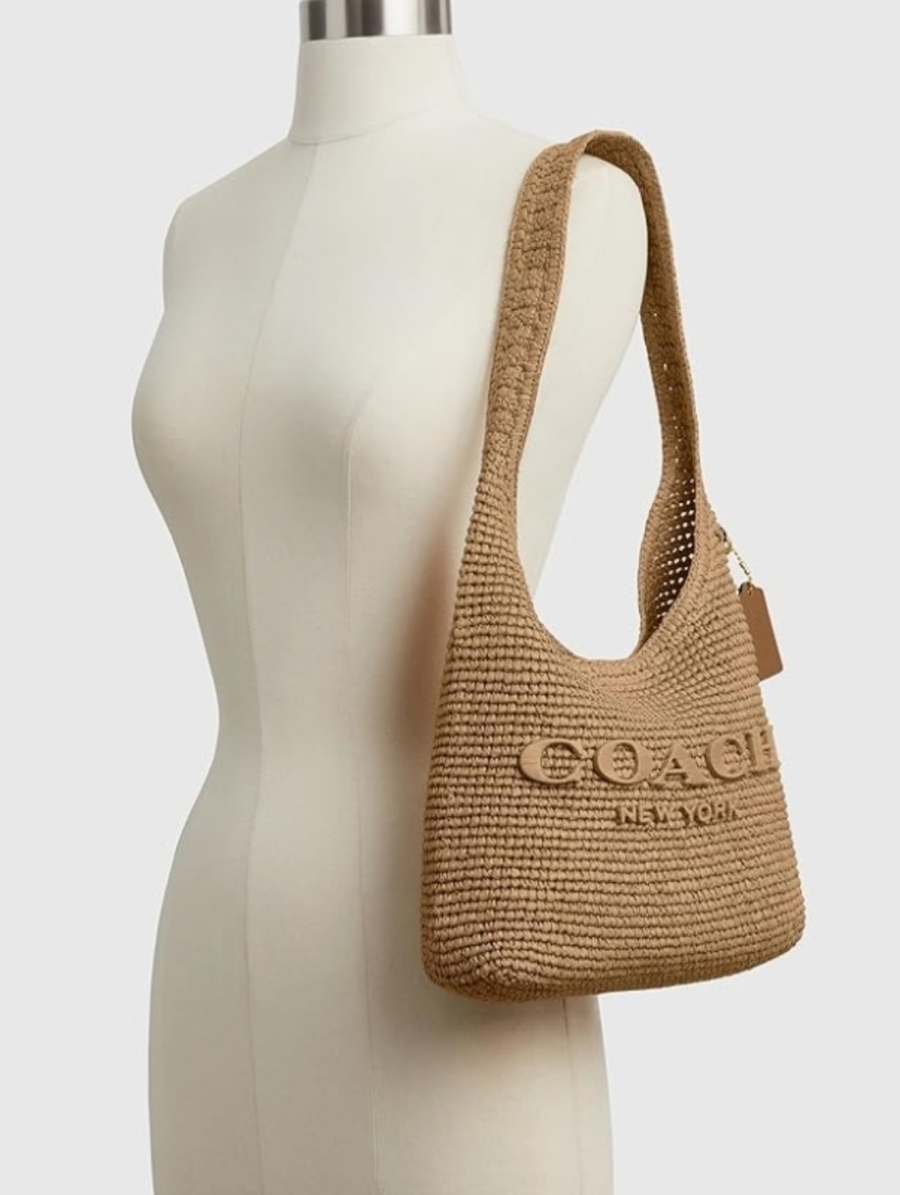 COACH Brooklyn Shoulder Bag 28 in Straw BNWT - Picture 2 of 5